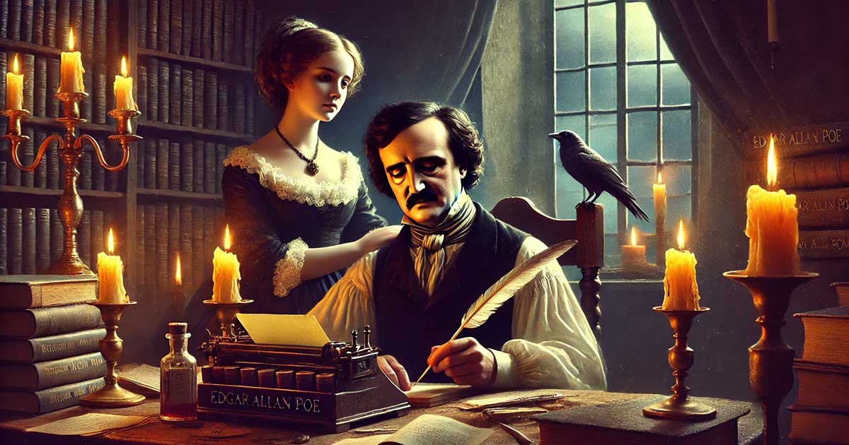 Bild zeigt Edgar Allan Poe mit Virgina Clemm Poe